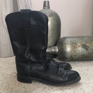 Justin Black Roper Cowboy Boots